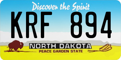 ND license plate KRF894