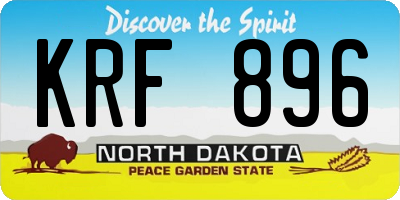 ND license plate KRF896