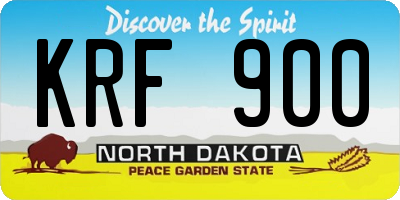 ND license plate KRF900