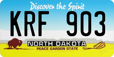 ND license plate KRF903