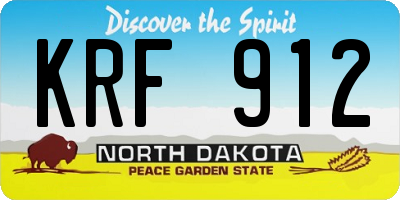 ND license plate KRF912