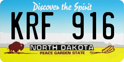 ND license plate KRF916