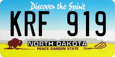 ND license plate KRF919