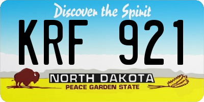 ND license plate KRF921