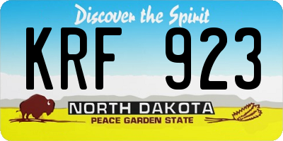 ND license plate KRF923