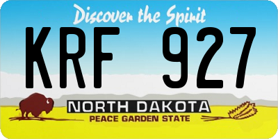 ND license plate KRF927