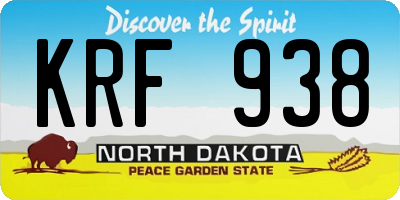 ND license plate KRF938