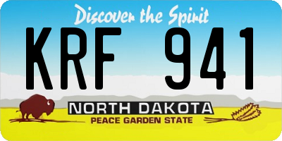 ND license plate KRF941