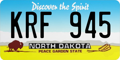ND license plate KRF945