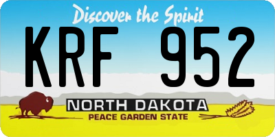 ND license plate KRF952