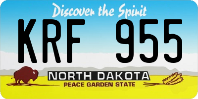 ND license plate KRF955