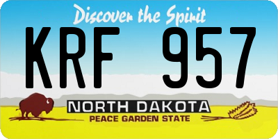 ND license plate KRF957