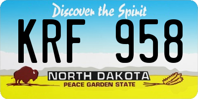 ND license plate KRF958