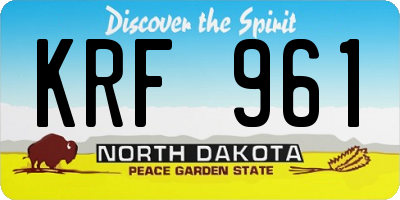 ND license plate KRF961