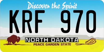 ND license plate KRF970