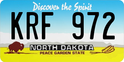 ND license plate KRF972