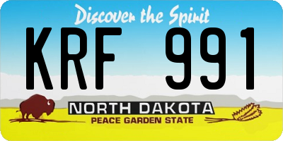 ND license plate KRF991