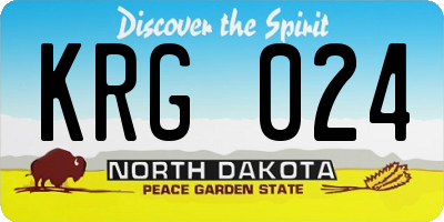 ND license plate KRG024