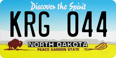 ND license plate KRG044
