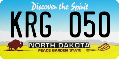ND license plate KRG050