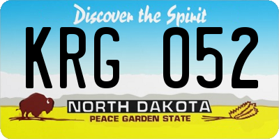 ND license plate KRG052