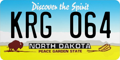 ND license plate KRG064
