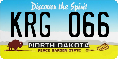 ND license plate KRG066