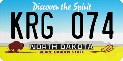 ND license plate KRG074