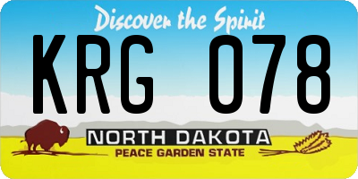 ND license plate KRG078