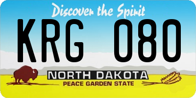 ND license plate KRG080