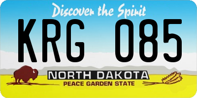ND license plate KRG085