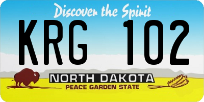 ND license plate KRG102