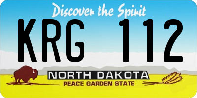 ND license plate KRG112