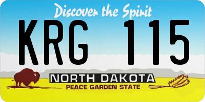 ND license plate KRG115