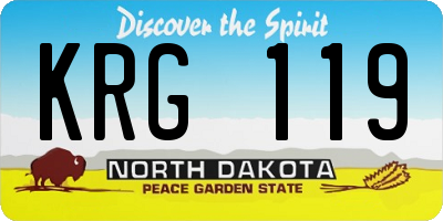 ND license plate KRG119