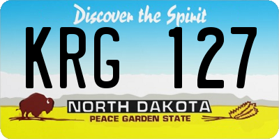 ND license plate KRG127