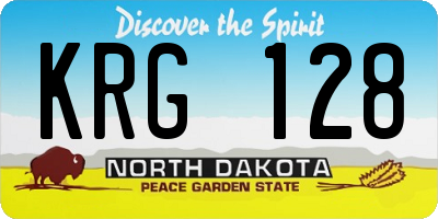 ND license plate KRG128