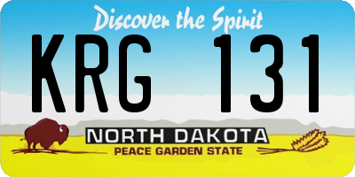 ND license plate KRG131