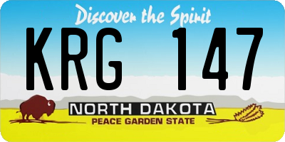 ND license plate KRG147
