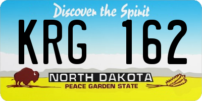 ND license plate KRG162