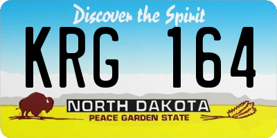 ND license plate KRG164