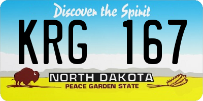 ND license plate KRG167