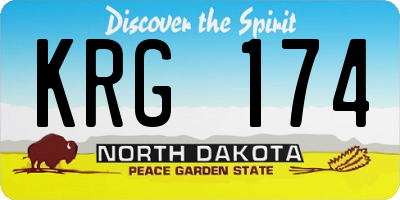 ND license plate KRG174