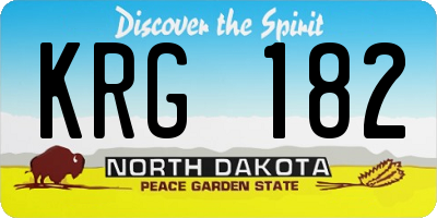 ND license plate KRG182