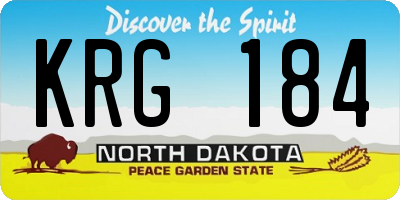 ND license plate KRG184