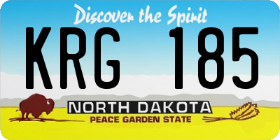 ND license plate KRG185