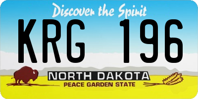 ND license plate KRG196