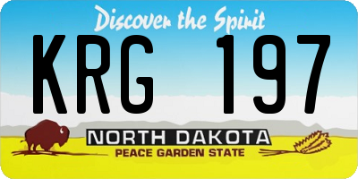 ND license plate KRG197