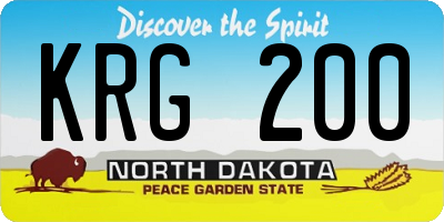 ND license plate KRG200