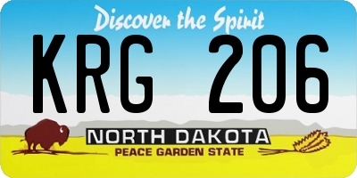 ND license plate KRG206